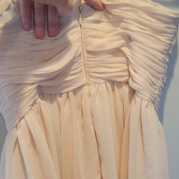 Strapless Short Evening Gown/Dress,Excellent Condition, sz.4,Peach chiffon - Picture 5 of 6